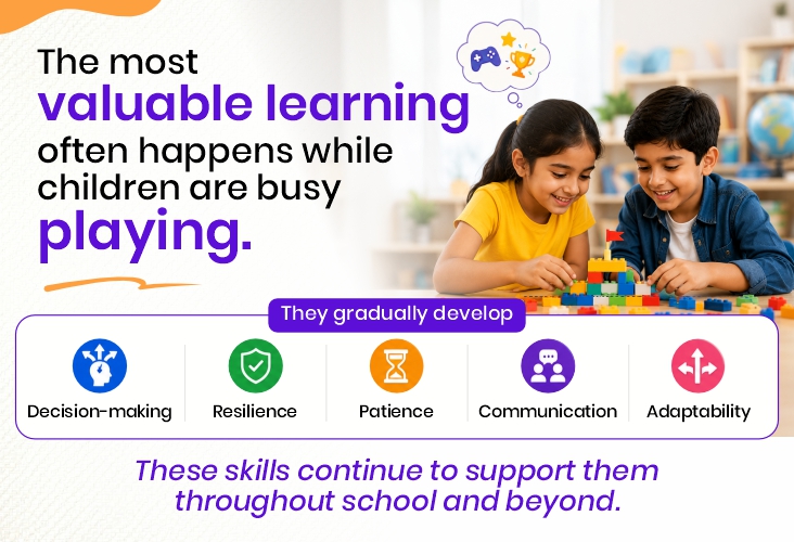 valuable learning often happens while busy playing