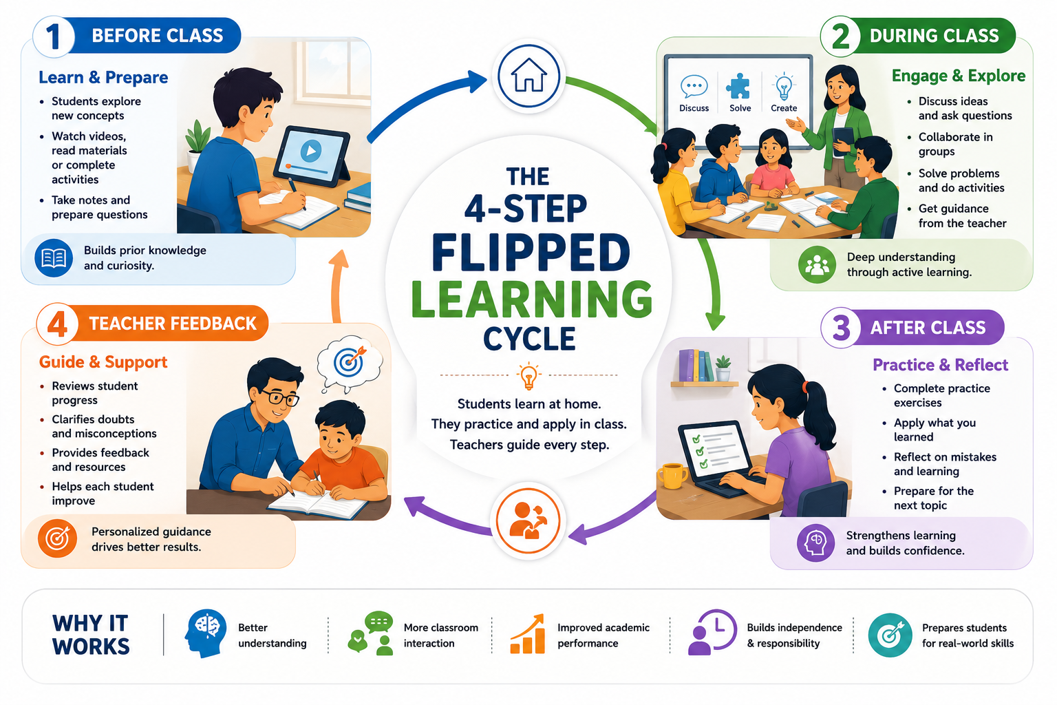 four step flipped learning cycle